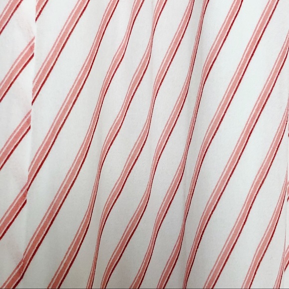 Ann Taylor LOFT Barbiecore Pink White Striped Ruffle Skirt 4 - Picture 6 of 14